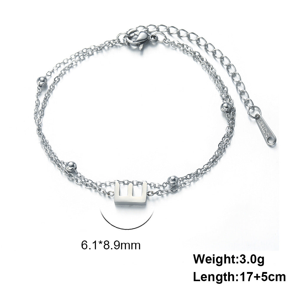 Letter Double Chain Bracelet