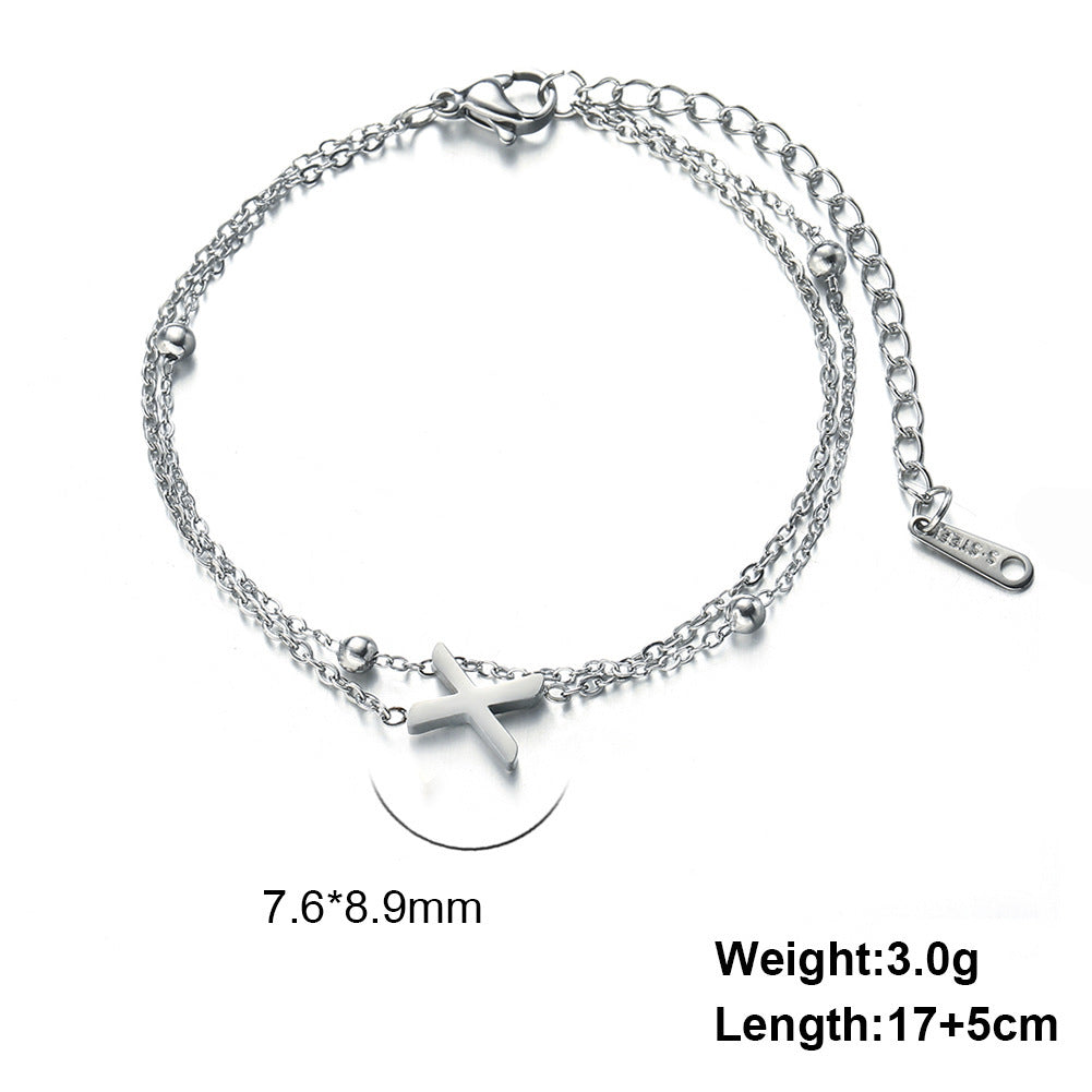 Letter Double Chain Bracelet