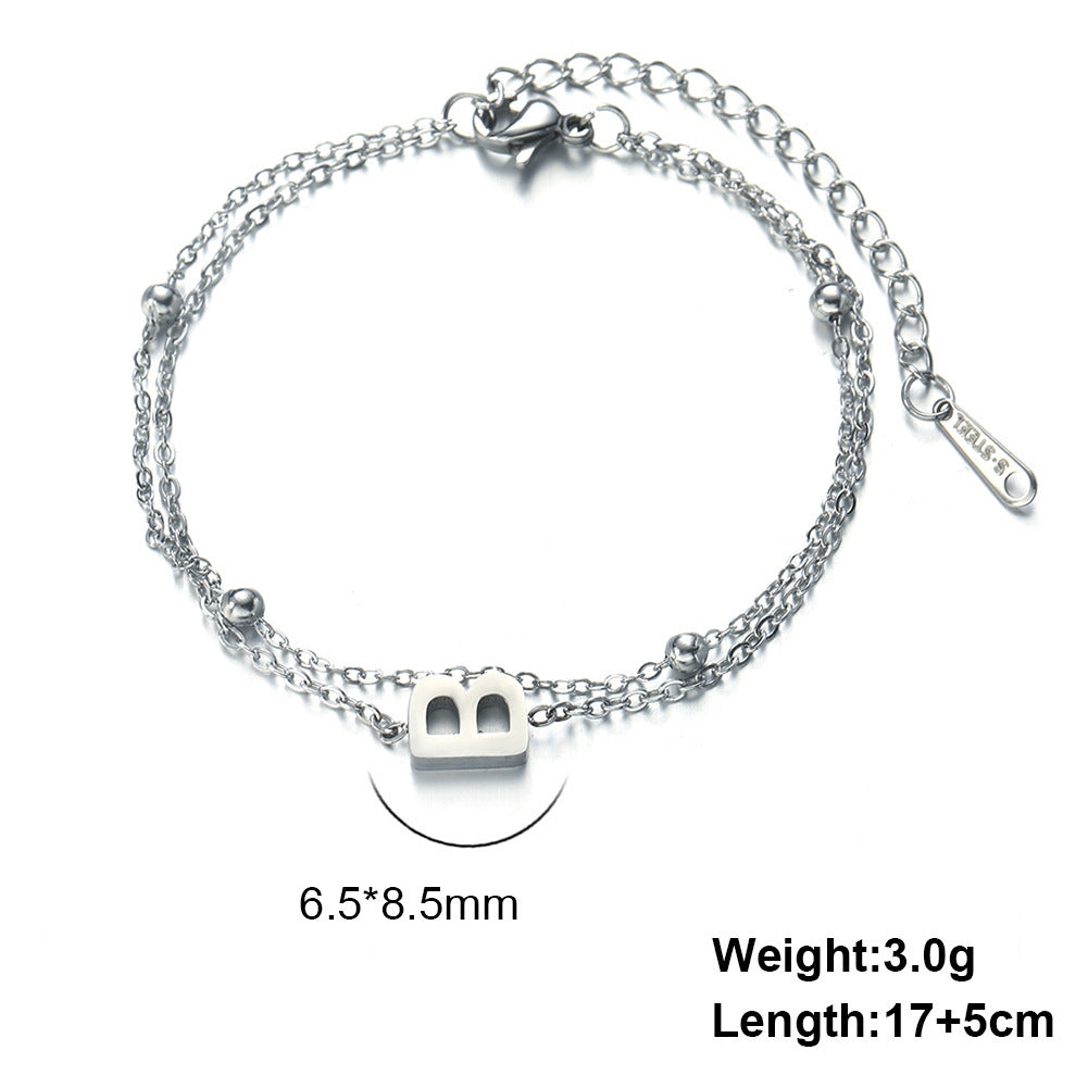 Letter Double Chain Bracelet