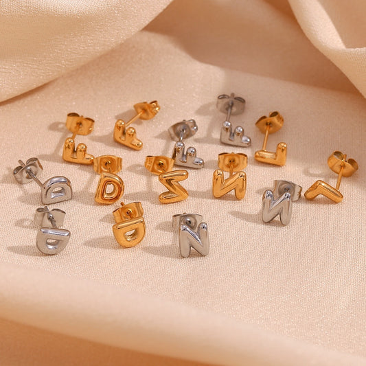 Mini Bubble Letter Earrings