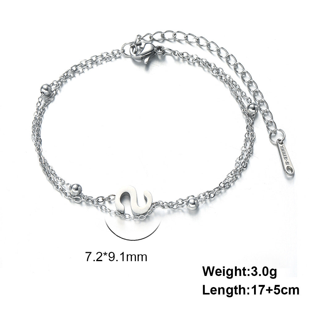 Letter Double Chain Bracelet