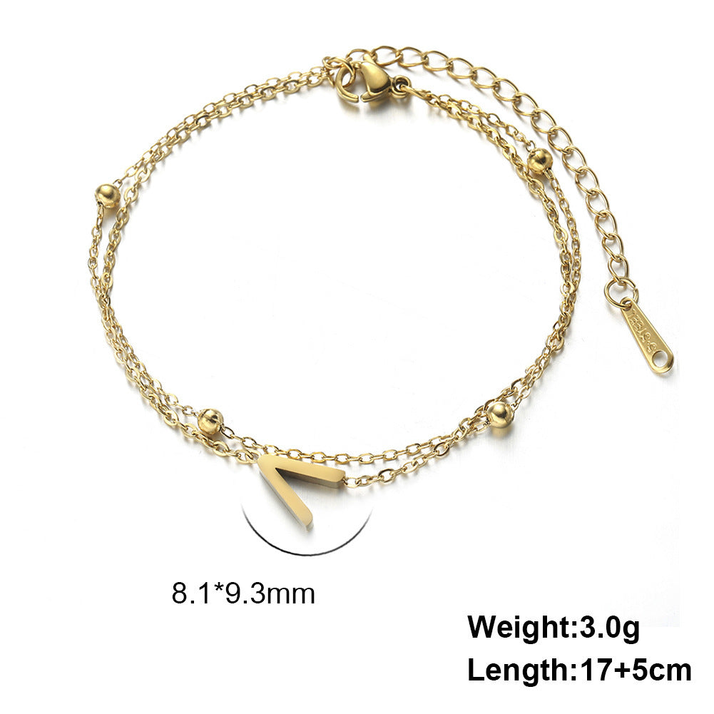 Letter Double Chain Bracelet