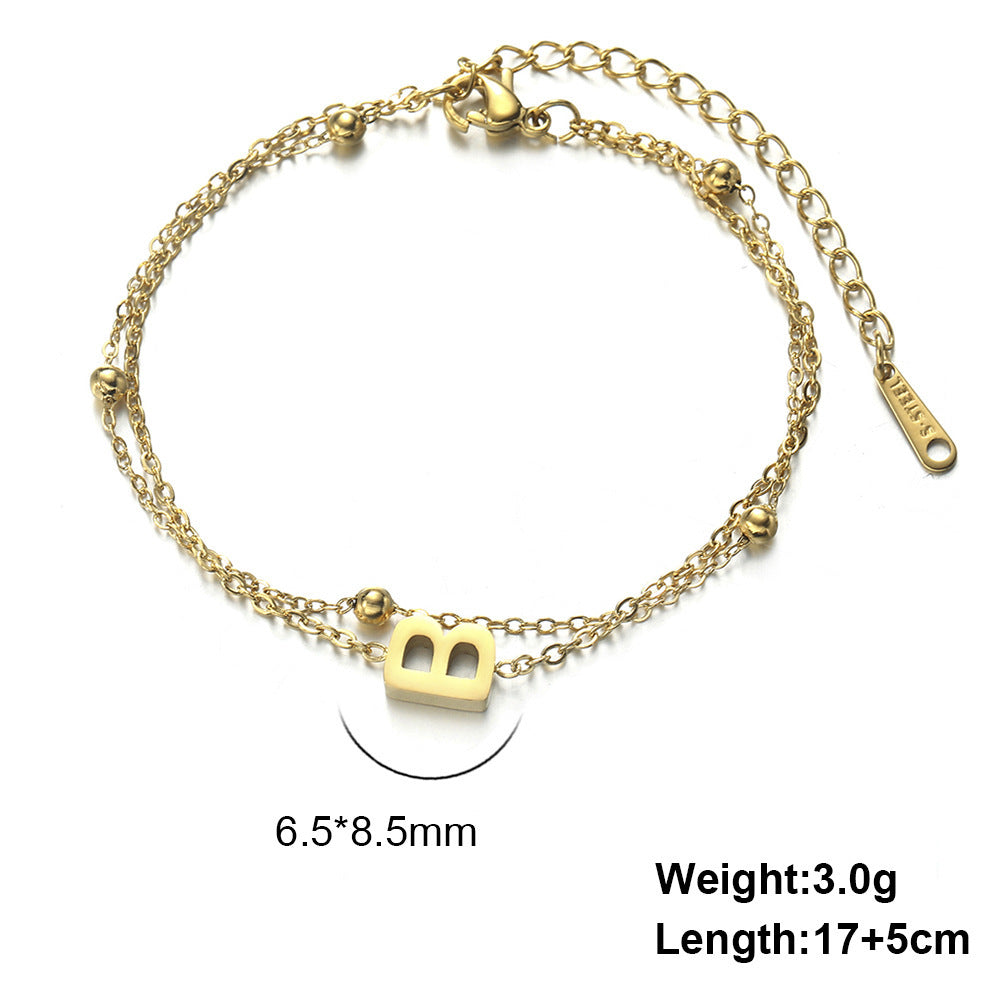 Letter Double Chain Bracelet