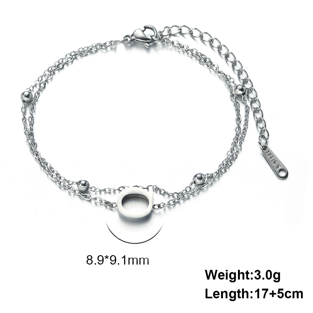 Letter Double Chain Bracelet