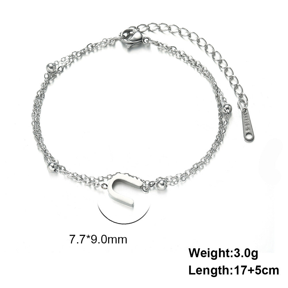 Letter Double Chain Bracelet