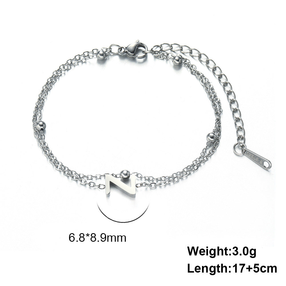 Letter Double Chain Bracelet