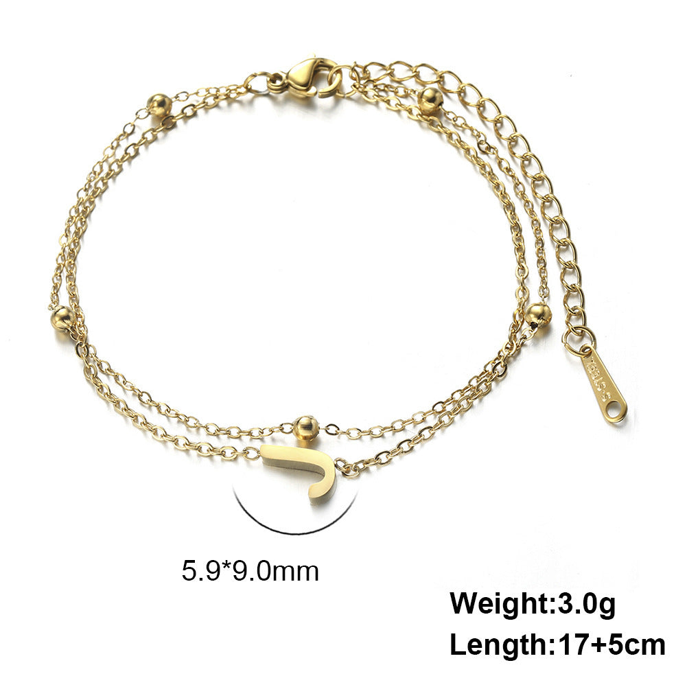 Letter Double Chain Bracelet