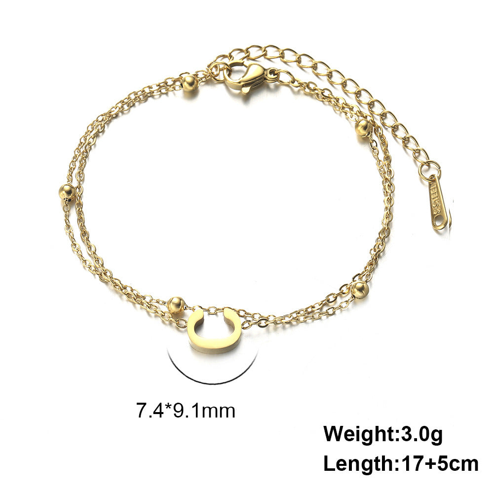 Letter Double Chain Bracelet