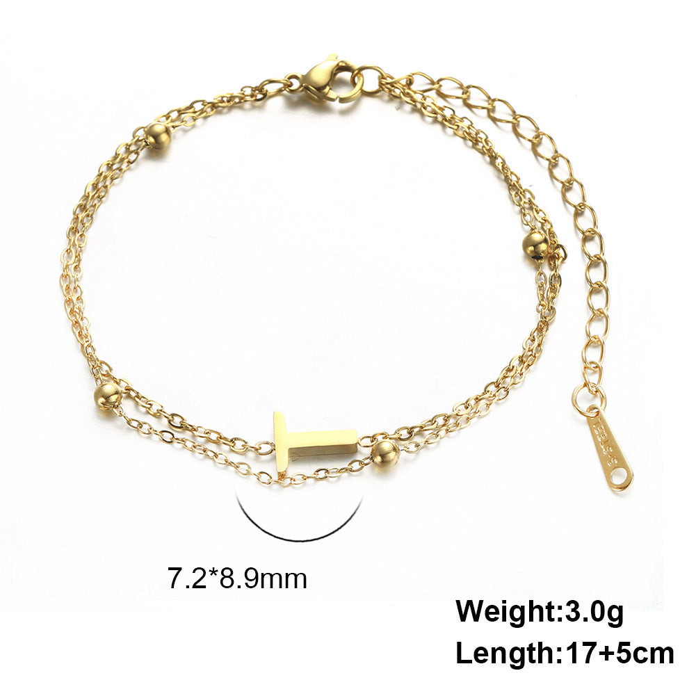 Letter Double Chain Bracelet