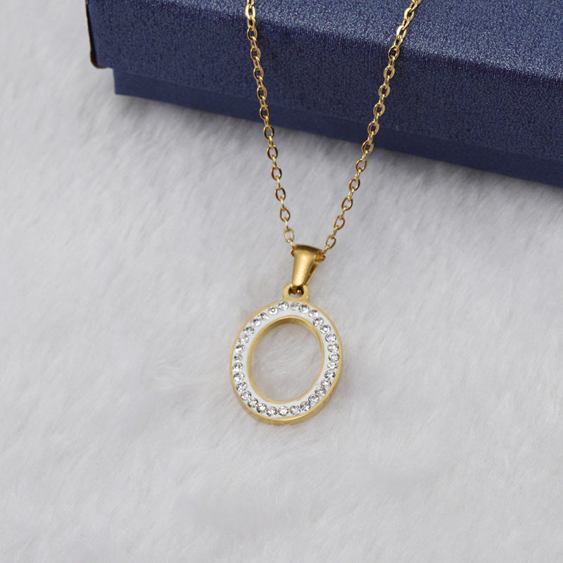 Diamond Letter Necklace 18K Gold