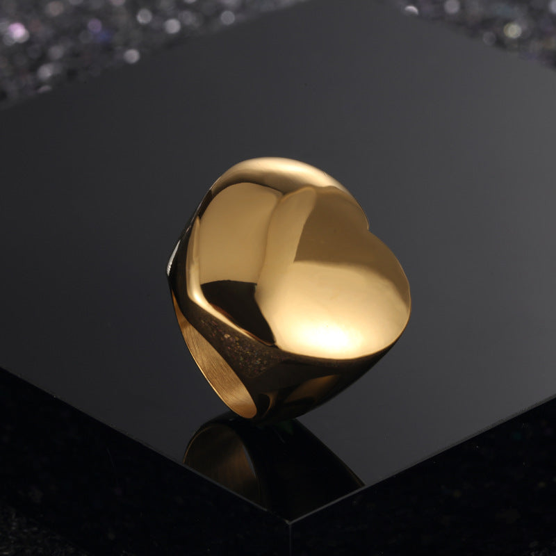 heart ring 18k gold plated