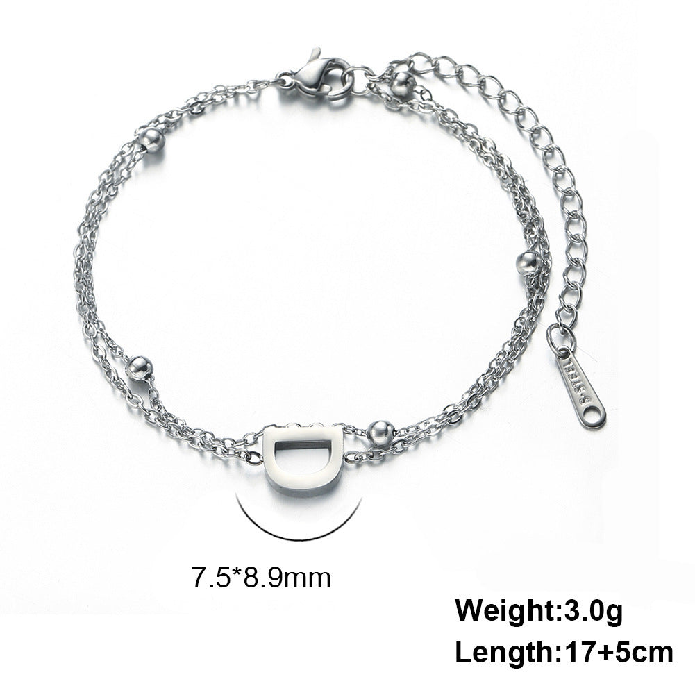 Letter Double Chain Bracelet