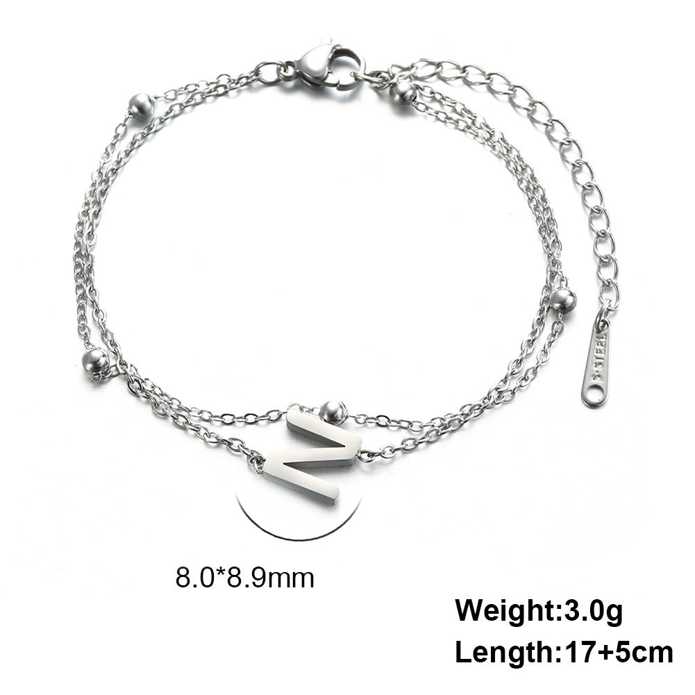 Letter Double Chain Bracelet