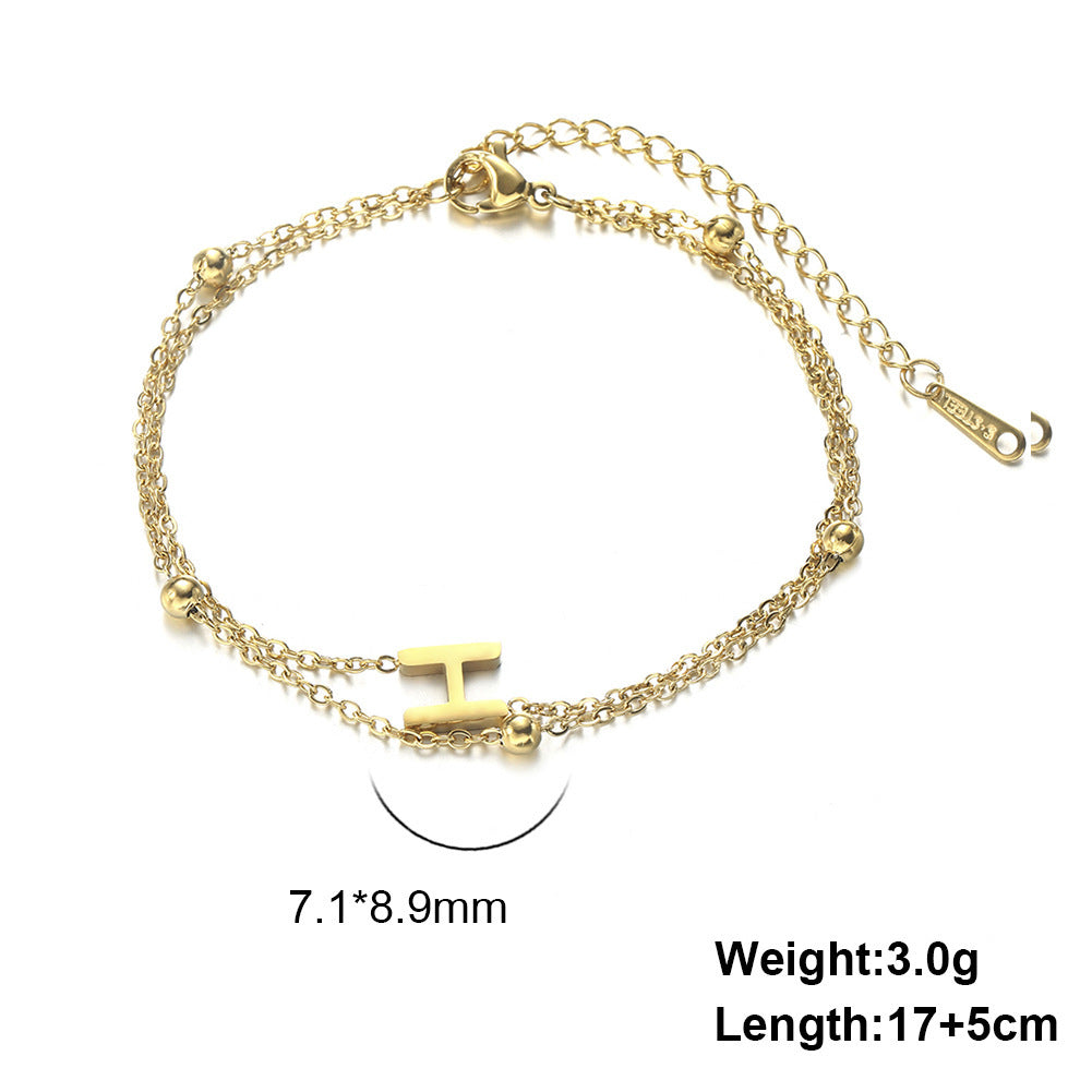 Letter Double Chain Bracelet