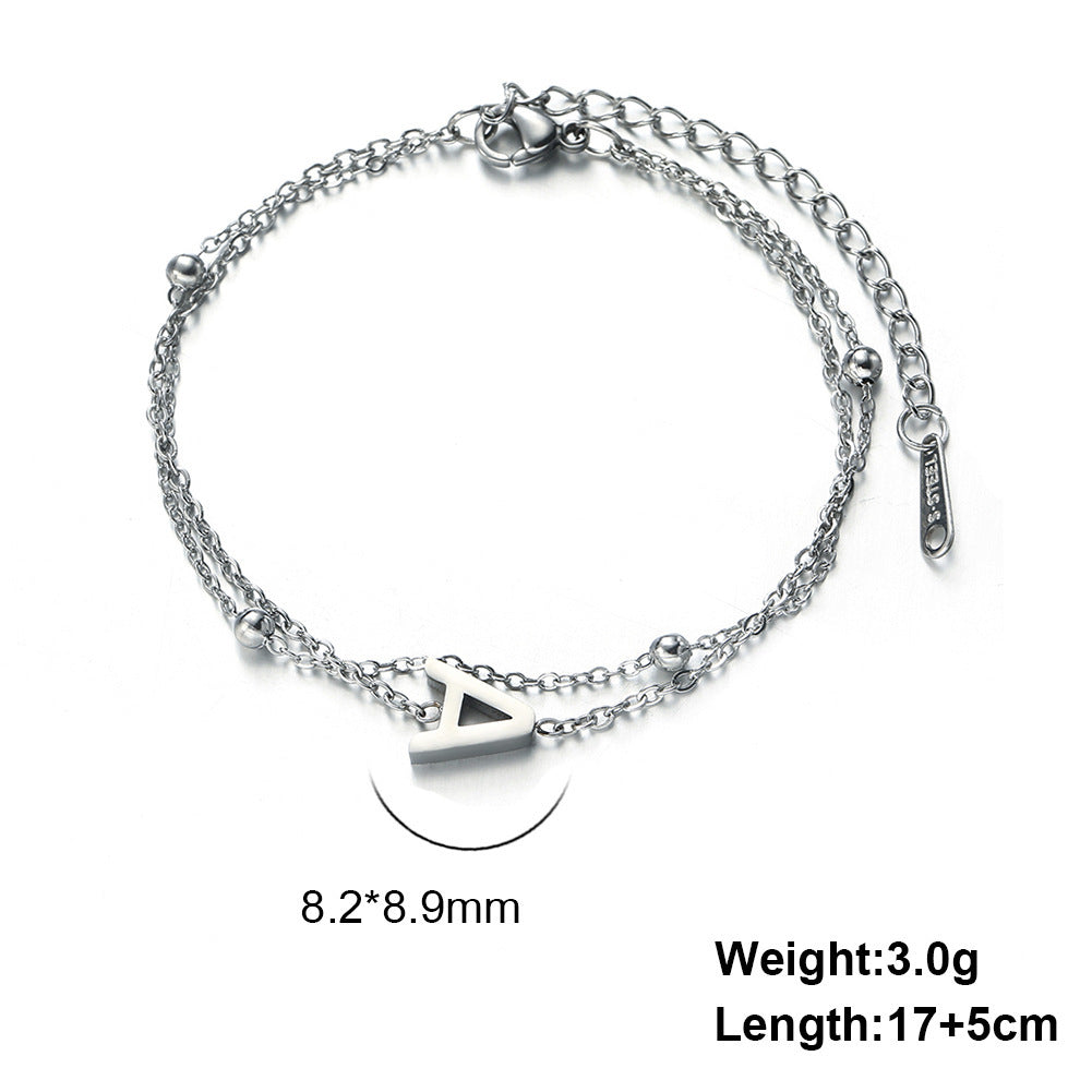 Letter Double Chain Bracelet