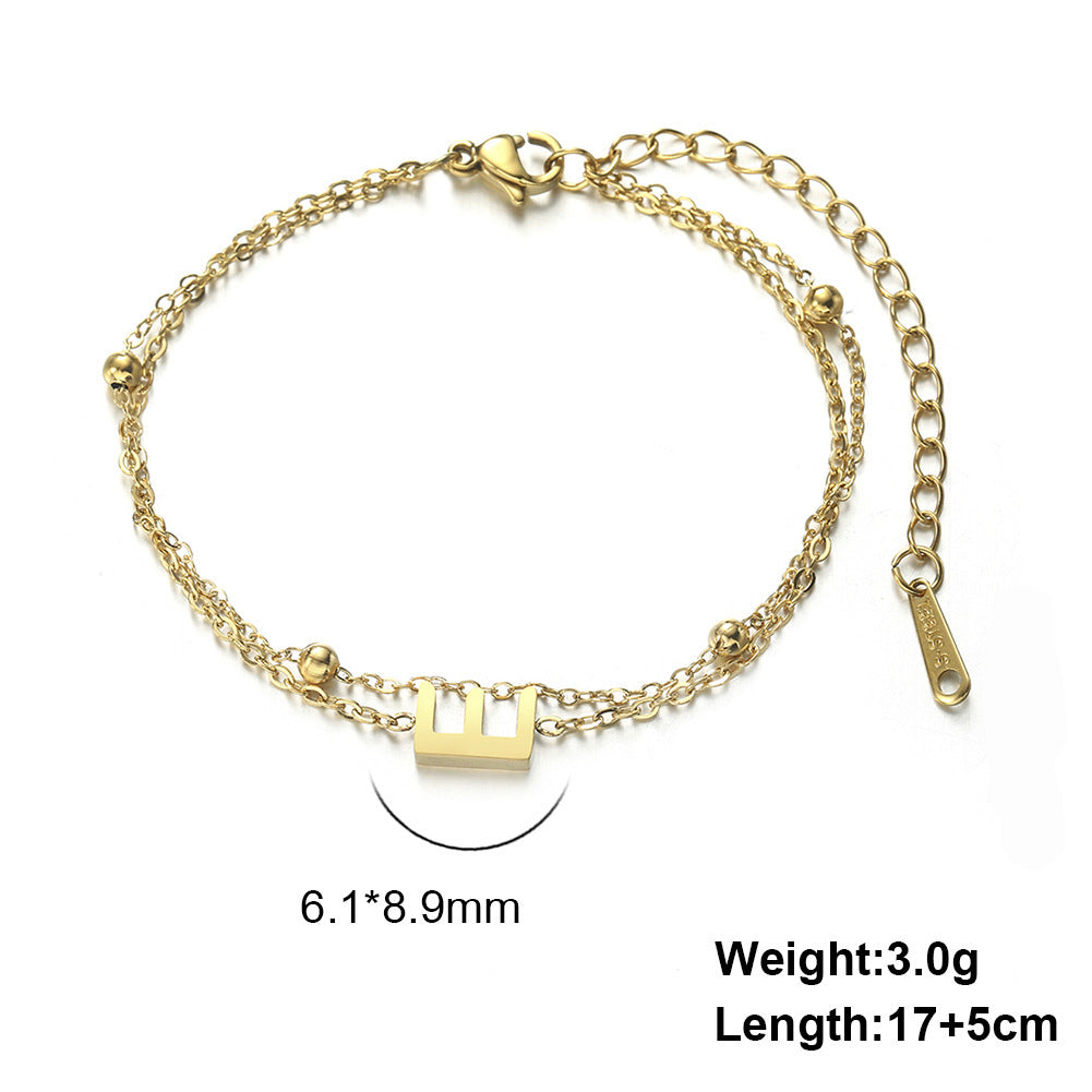 Letter Double Chain Bracelet