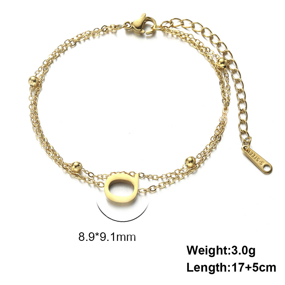 Letter Double Chain Bracelet