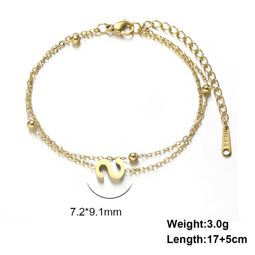 Letter Double Chain Bracelet