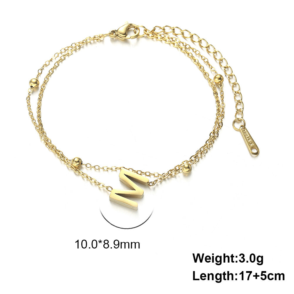 Letter Double Chain Bracelet