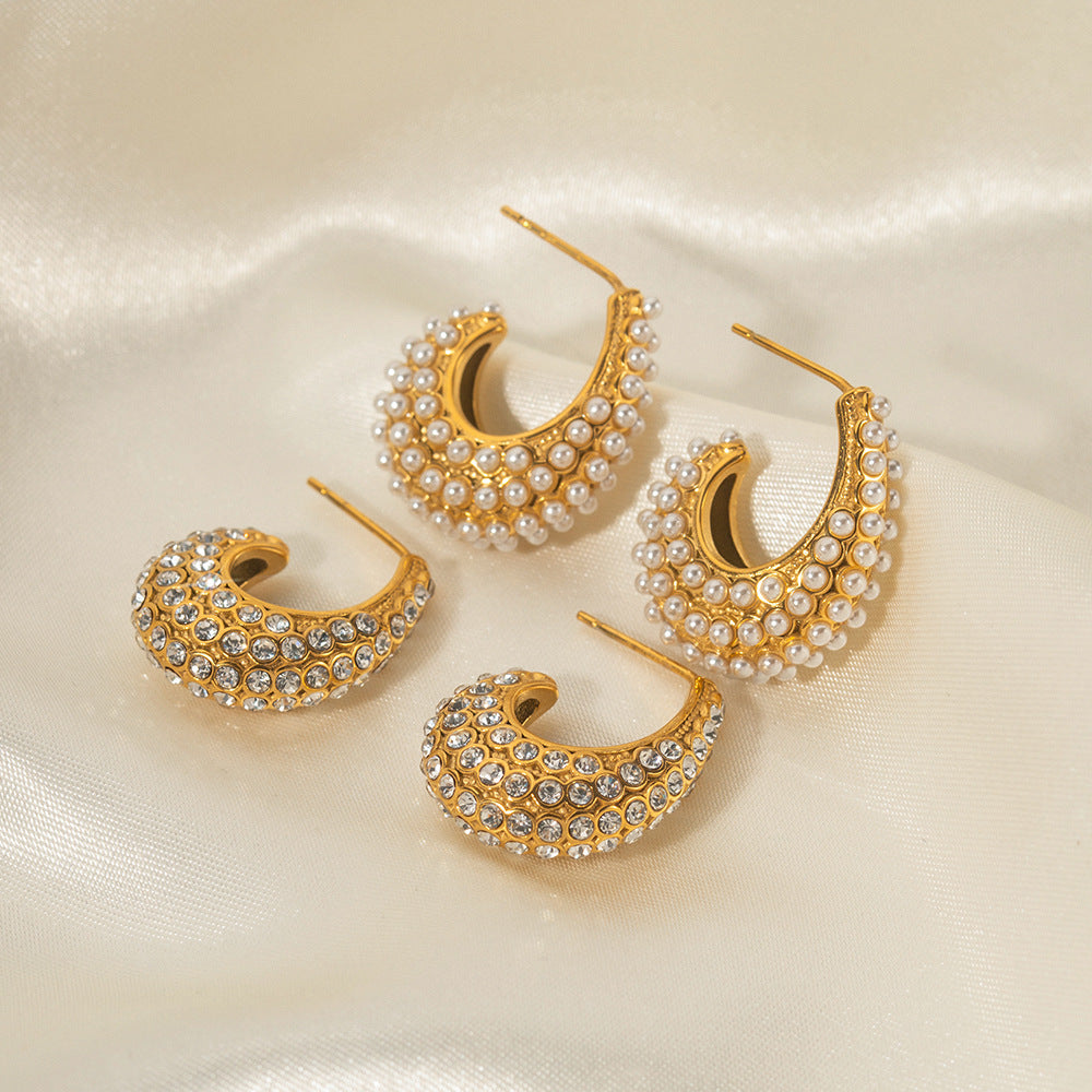 Pearl hoop earrings