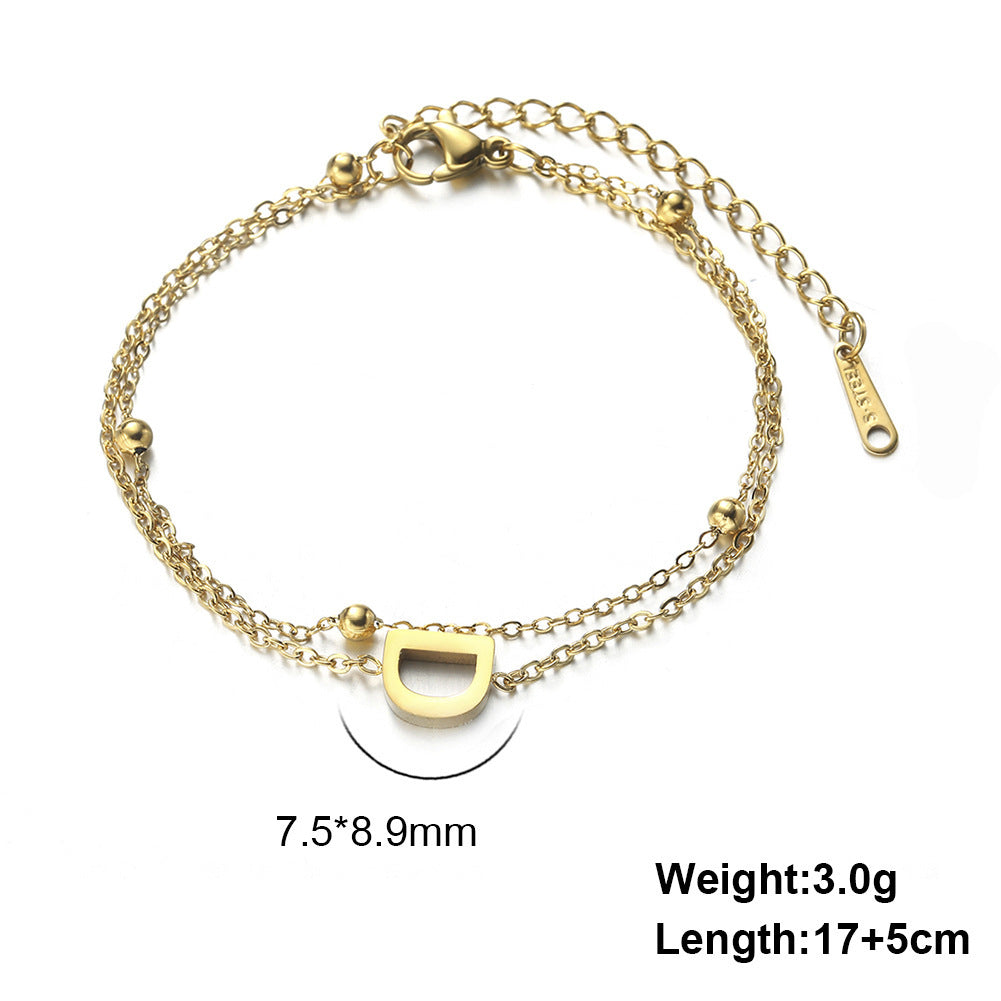 Letter Double Chain Bracelet