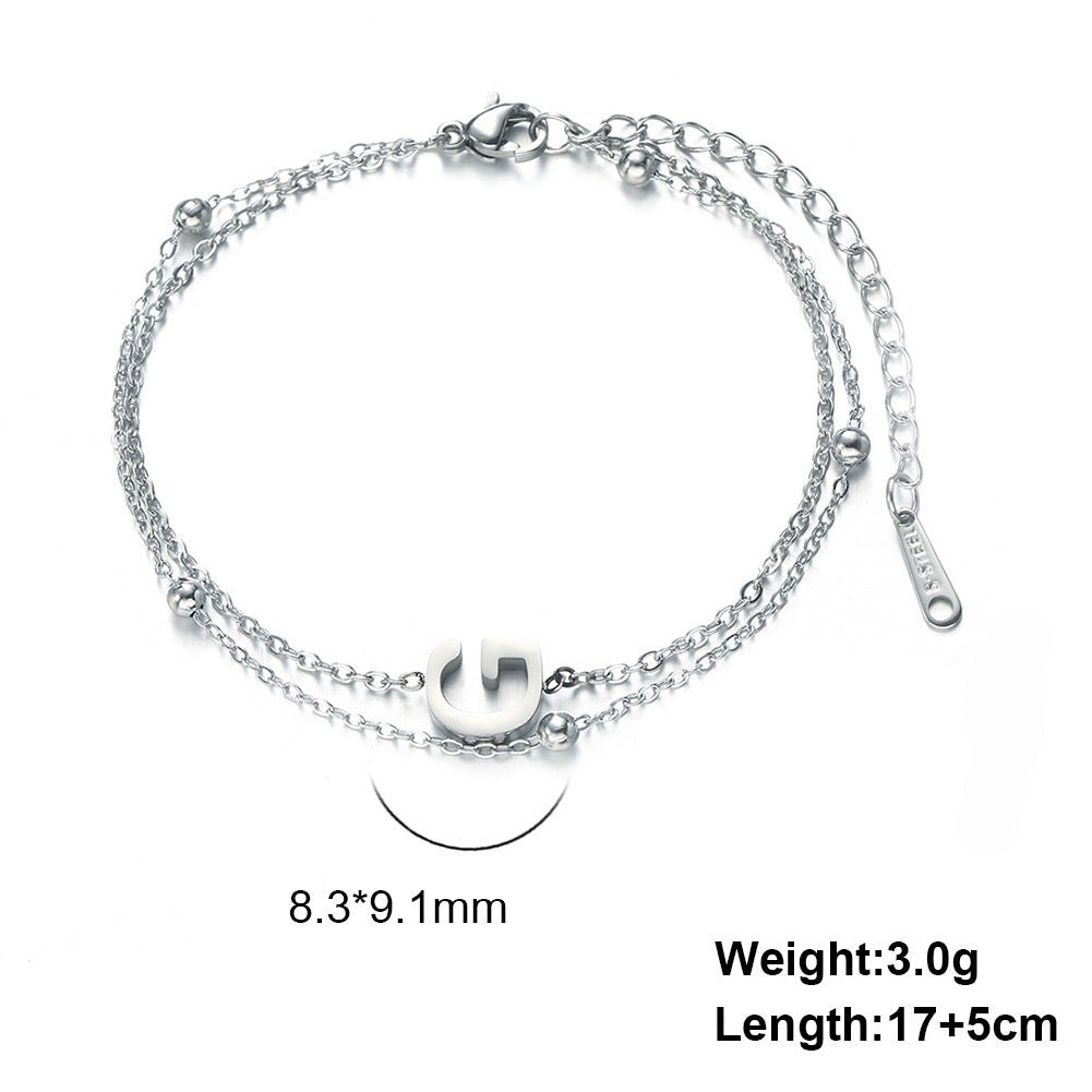 Letter Double Chain Bracelet