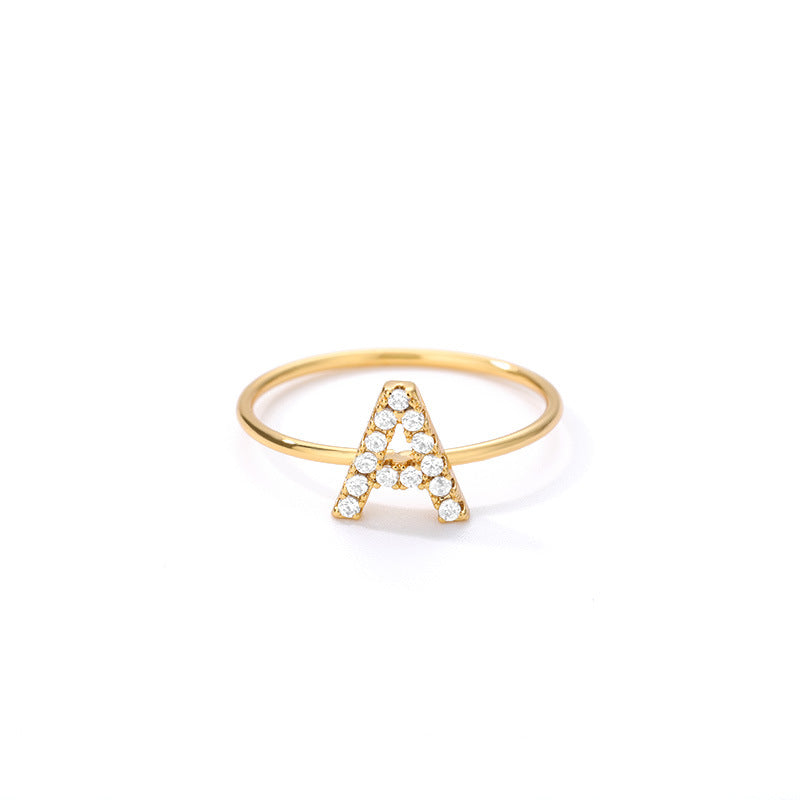 Diamond letter ring