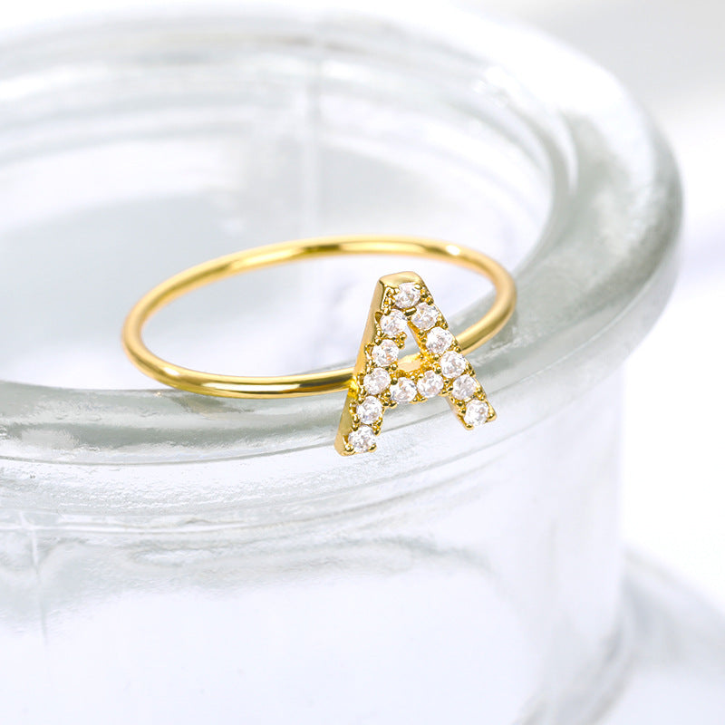 Diamond letter ring