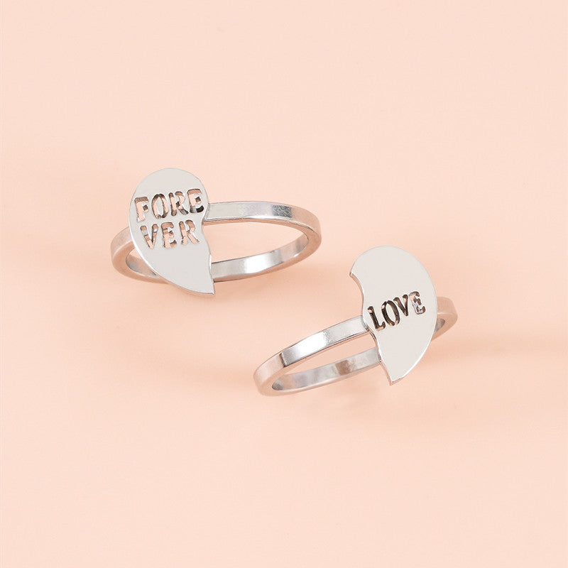 Split heart ring